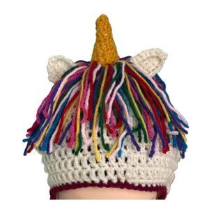Crochet Unicorn Hat Colorful Handmade New